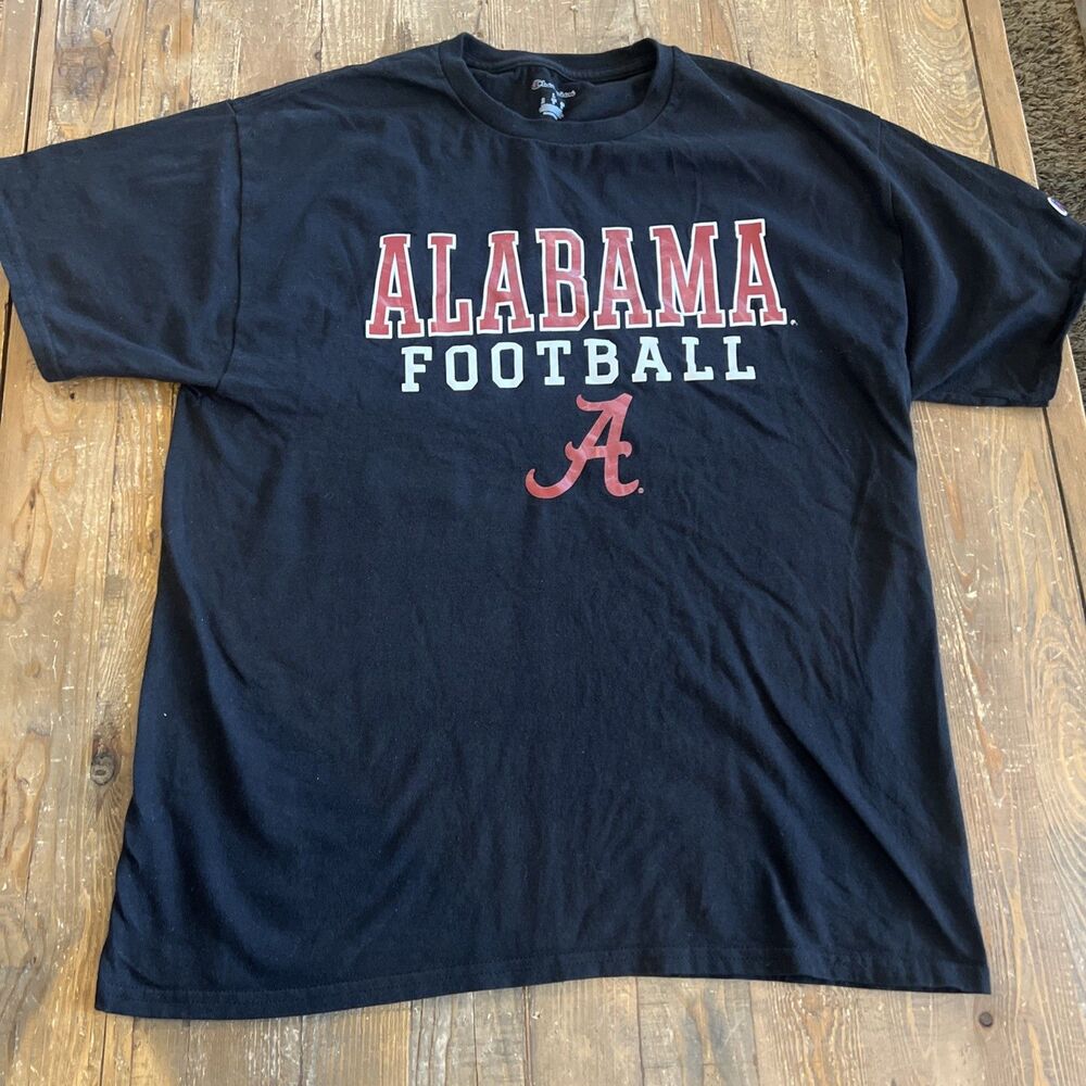 Men's Champion Black Alabama Crimson Tide Football Stack T-Shirt Large